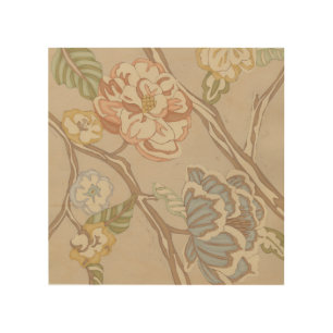 Decrative Organza Chintz Floral Design Wood Wall Art