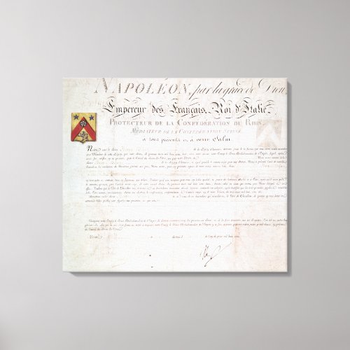 Decree of nobility created under the First Canvas Print