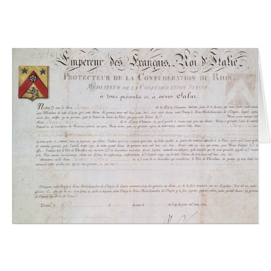 Decree of nobility created under the First Cards (Front Horizontal)