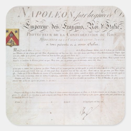 Decree of nobility created under the First Square Sticker