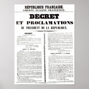 Decree & Proclamation by Napoleon Bonaparte Poster
