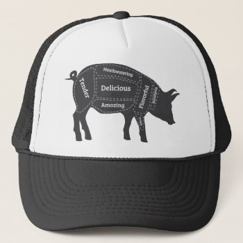 Decriptive Pig Primal Map Trucker Hat by gastronomegear at Zazzle