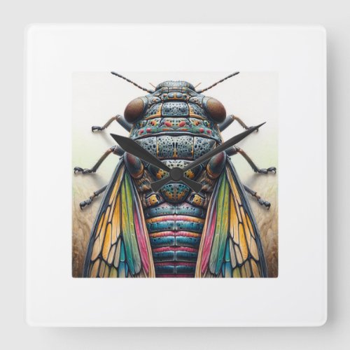 Dectes Beetle IREF1419 _ Watercolor Square Wall Clock