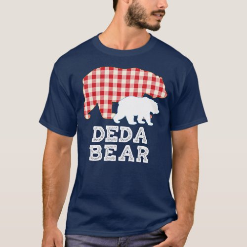 Deda Plaid Great Bear Daddy Grandpa Father Day T_Shirt