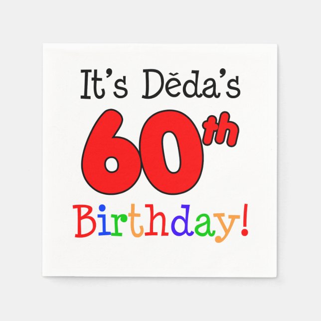Deda's 60th Birthday Czech Grandpa Napkins (Front)