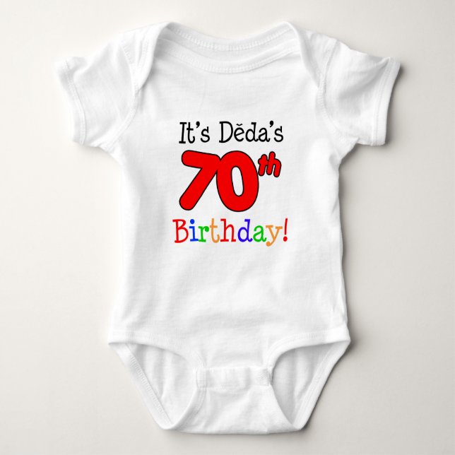 Deda's 70th Birthday Czech Grandpa Baby Bodysuit (Front)