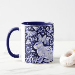 Dedham Blue Rabbit, Classic Blue &amp; White Design Mug