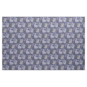 Dedham Blue & White Rabbit Ceramic Tile Fabric Art