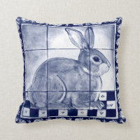 Dedham Rabbit Blue White Bunny Delft Tile Mural 