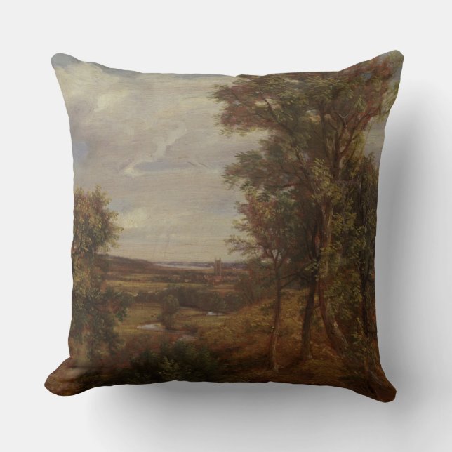 Dedham Vale, 1802 (oil on canvas) Throw Pillow (Front)