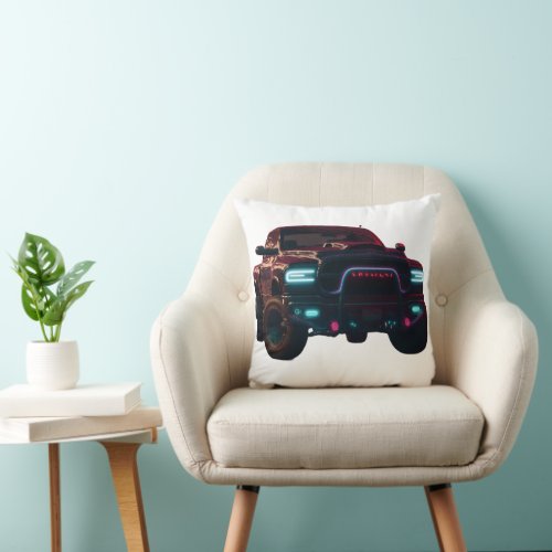 Dedicated Kissen Dodge TRX Neon Truck Throw Pillow