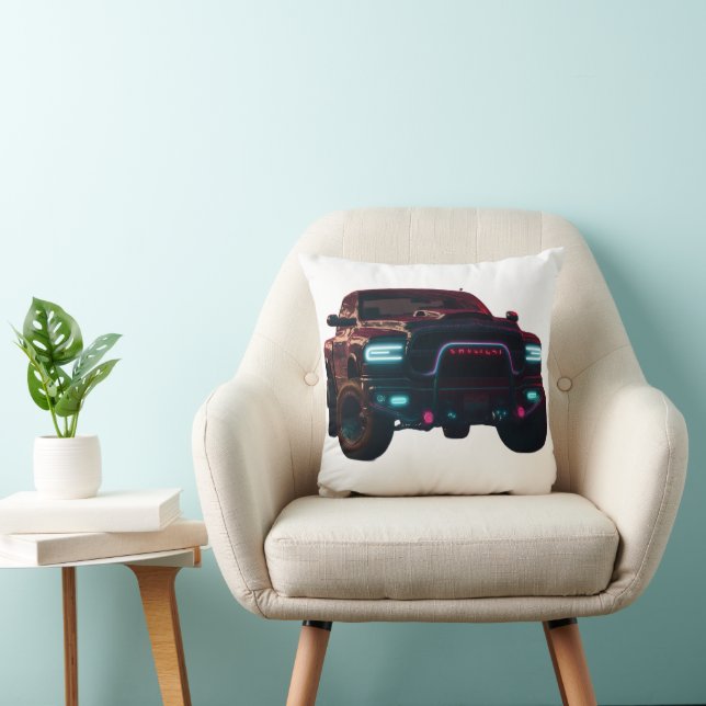 Dedicated Kissen Dodge TRX Neon Truck Throw Pillow (Chair)