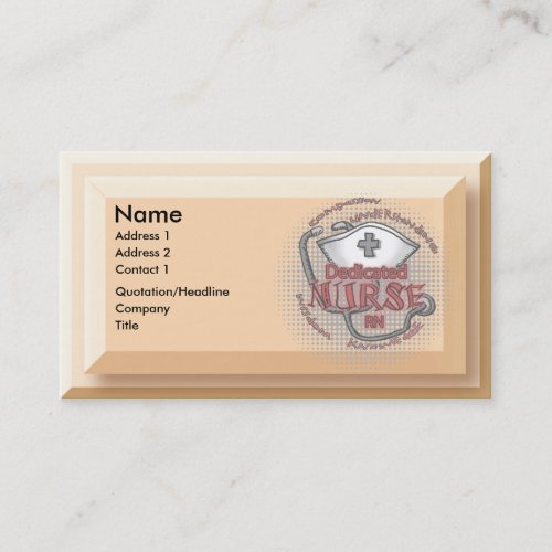 Dedicated Nurse Axiom custom name business cards