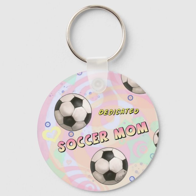 Dedicated Soccer Mom  Keychain (Front)