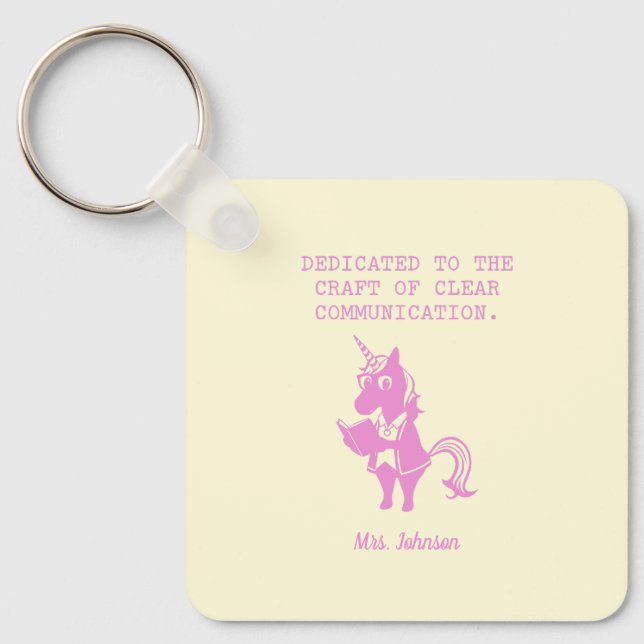 Dedicated To Craft of Clear Communication Keychain (Front)