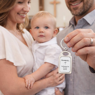 Dedicated to God Boy's Name Keychain