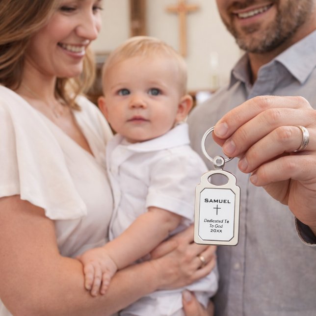 Dedicated to God Boy's Name  Keychain (Creator Uploaded)