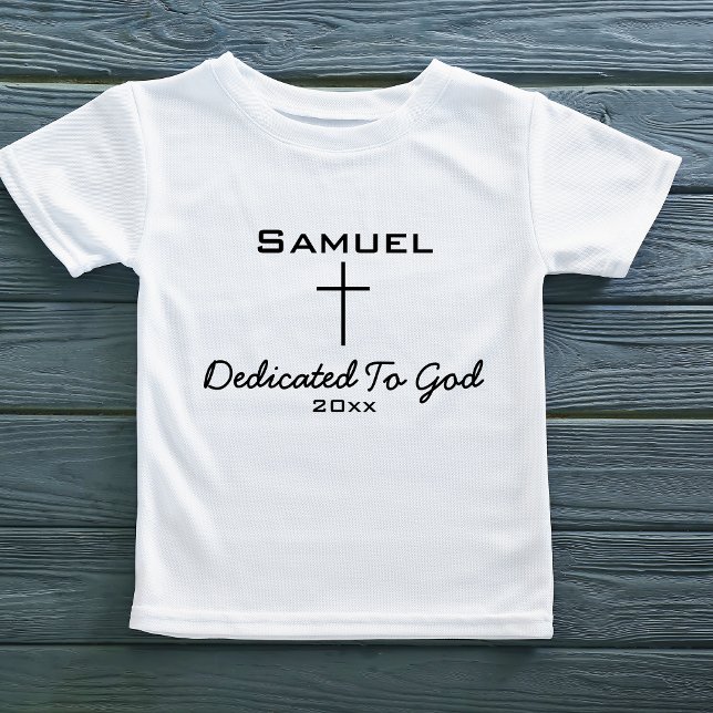 Dedicated to God, Childs Name | Cross  Toddler T-shirt (Dedicated to God, Childs Name Cross Toddler T-shirt
)