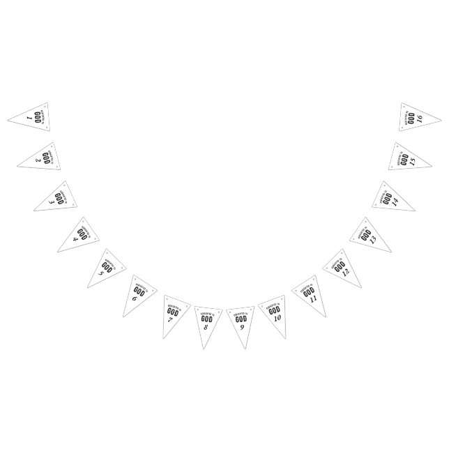 DEDICATED TO GOD COOL CUSTOMIZABLE BLACK TEXT BUNTING FLAGS (All)