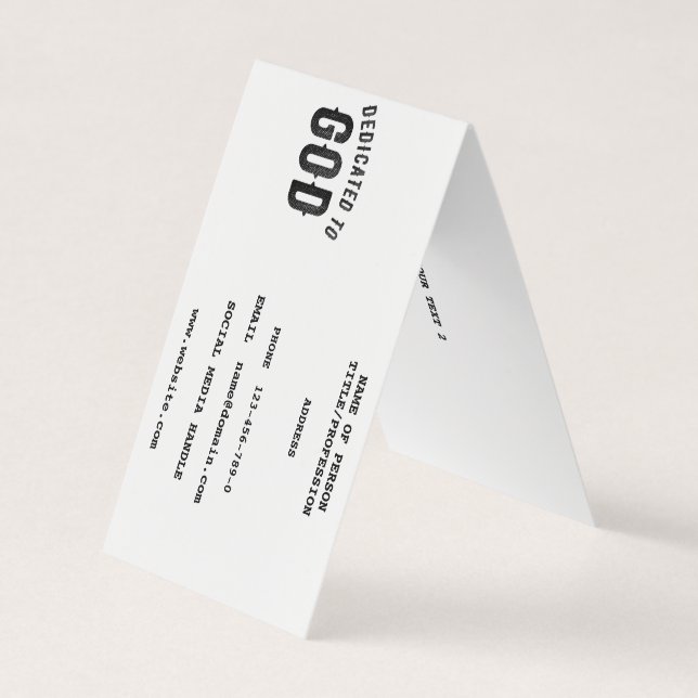 DEDICATED TO GOD COOL CUSTOMIZABLE BLACK TEXT BUSINESS CARD (Front)