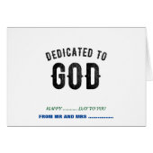 DEDICATED TO GOD COOL CUSTOMIZABLE BLACK TEXT CARDS (Front Horizontal)