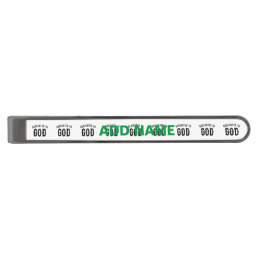 DEDICATED TO GOD COOL CUSTOMIZABLE BLACK TEXT GUNMETAL FINISH TIE BAR