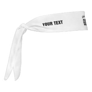 DEDICATED TO GOD COOL CUSTOMIZABLE BLACK TEXT TIE HEADBAND