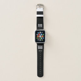 DEDICATED TO GOD COOL CUSTOMIZABLE WHITE  TEXT APPLE WATCH BAND