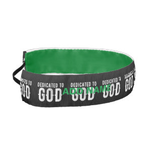 DEDICATED TO GOD COOL CUSTOMIZABLE WHITE  TEXT ATHLETIC HEADBAND