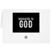 DEDICATED TO GOD COOL CUSTOMIZABLE WHITE TEXT CARDS (Back Horizontal)