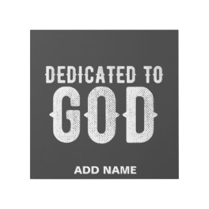 DEDICATED TO GOD COOL CUSTOMIZABLE WHITE  TEXT GALLERY WRAP