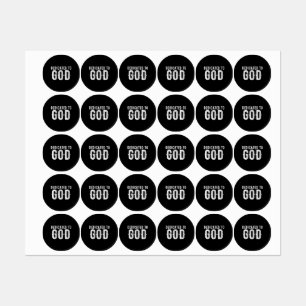 DEDICATED TO GOD COOL CUSTOMIZABLE WHITE TEXT KIDS' LABELS