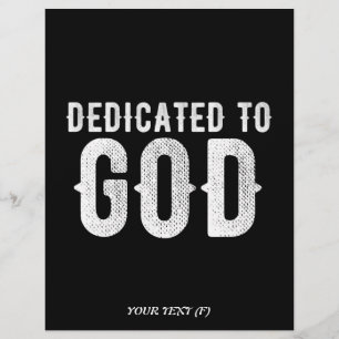 DEDICATED TO GOD COOL CUSTOMIZABLE WHITE TEXT LETTERHEAD
