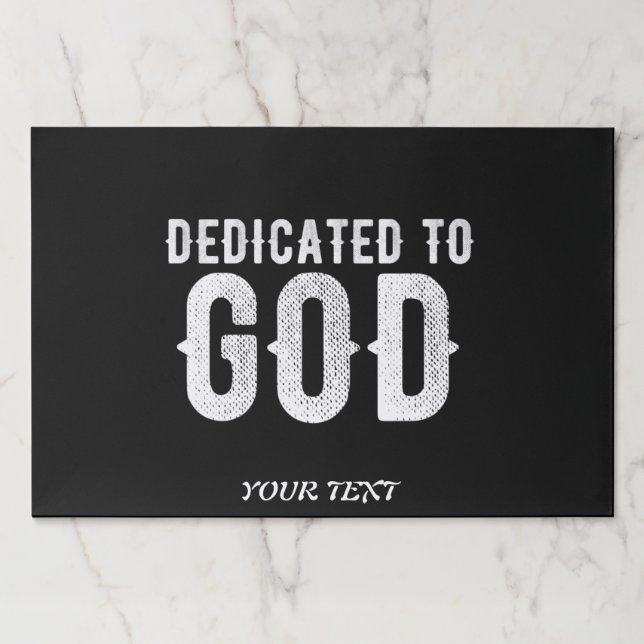 DEDICATED TO GOD COOL CUSTOMIZABLE WHITE  TEXT PAPER PAD (Front)