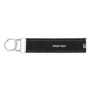 DEDICATED TO GOD COOL CUSTOMIZABLE WHITE TEXT WRIST KEYCHAIN