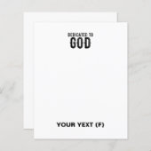 DEDICATED TO GOD CUSTOMIZABLE COOL BLACK TEXT (Front/Back)
