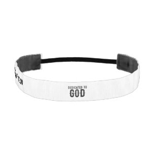 DEDICATED TO GOD CUSTOMIZABLE COOL BLACK TEXT  ATH ATHLETIC HEADBAND