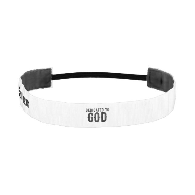 DEDICATED TO GOD CUSTOMIZABLE COOL BLACK TEXT  ATH ATHLETIC HEADBAND (Front)