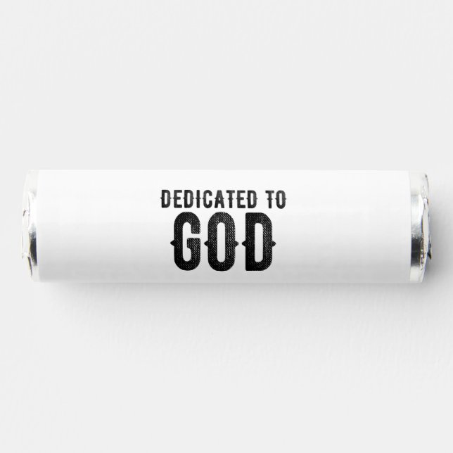 DEDICATED TO GOD  CUSTOMIZABLE COOL BLACK TEXT BREATH SAVERS® MINTS (Front)