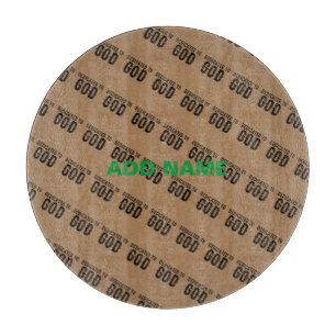 DEDICATED TO GOD CUSTOMIZABLE COOL BLACK TEXT CUTTING BOARD
