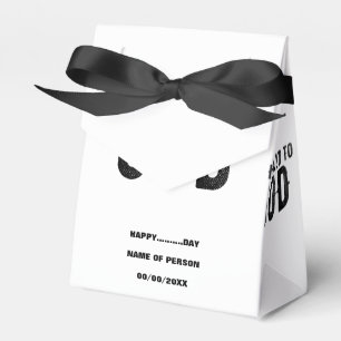 DEDICATED TO GOD CUSTOMIZABLE COOL BLACK TEXT FAVOR BOXES