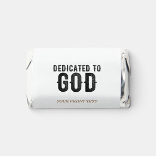 DEDICATED TO GOD CUSTOMIZABLE COOL BLACK TEXT HERSHEY'S MINIATURES