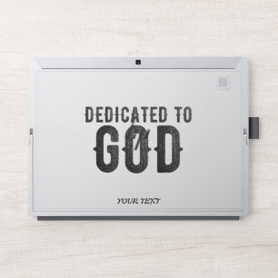 DEDICATED TO GOD CUSTOMIZABLE COOL BLACK TEXT HP LAPTOP SKIN