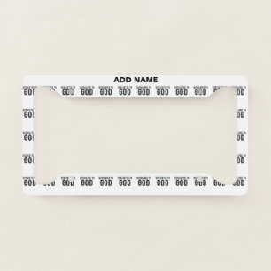 DEDICATED TO GOD  CUSTOMIZABLE COOL BLACK TEXT LICENSE PLATE FRAME