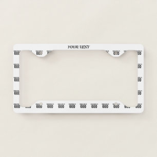 DEDICATED TO GOD  CUSTOMIZABLE COOL BLACK TEXT LICENSE PLATE FRAME