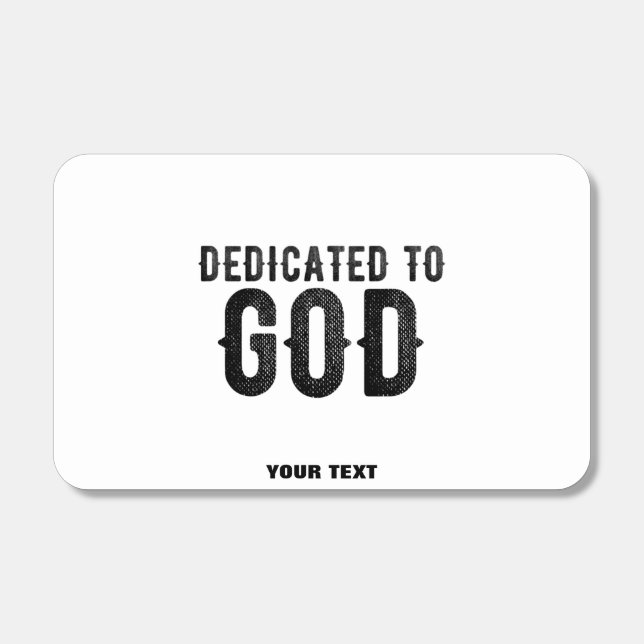 DEDICATED TO GOD  CUSTOMIZABLE COOL BLACK TEXT MATCHBOXES (Front)