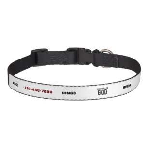 DEDICATED TO GOD  CUSTOMIZABLE COOL BLACK TEXT PET COLLAR