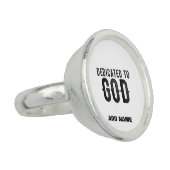 DEDICATED TO GOD CUSTOMIZABLE COOL BLACK TEXT RING (Side)