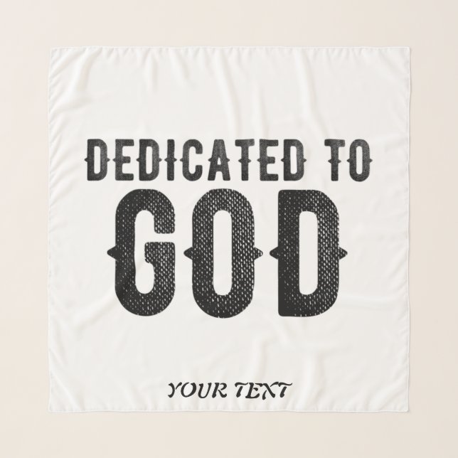 DEDICATED TO GOD  CUSTOMIZABLE COOL BLACK TEXT SCARF (Front)