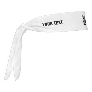 DEDICATED TO GOD  CUSTOMIZABLE COOL BLACK TEXT TIE HEADBAND